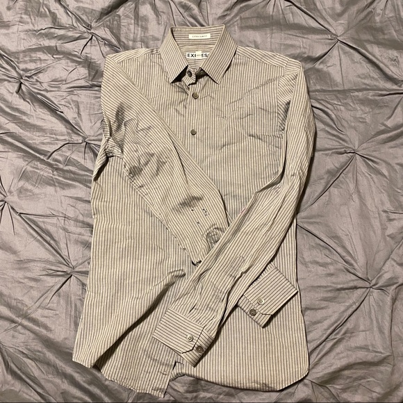 Express Striped Extra Slim Long Sleeve Shirt XS - Picture 11 of 12